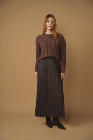 km mixed cable sweater
