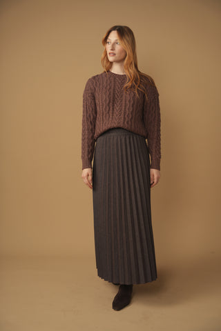 km mixed cable sweater