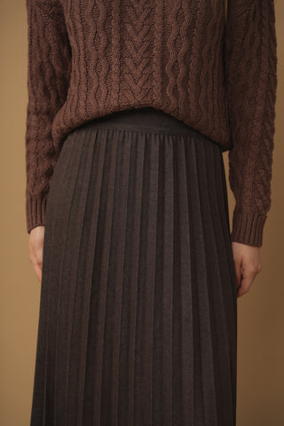 km mixed cable sweater