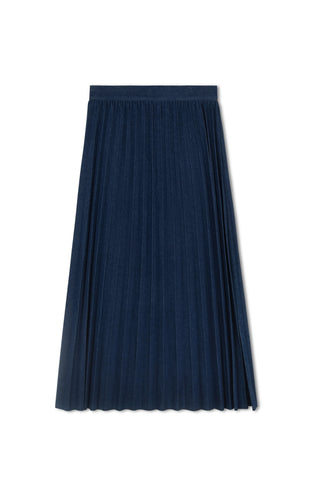 hd pleated maxi skirt - Indigo