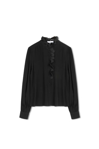 ceremony ruffle button down blouse