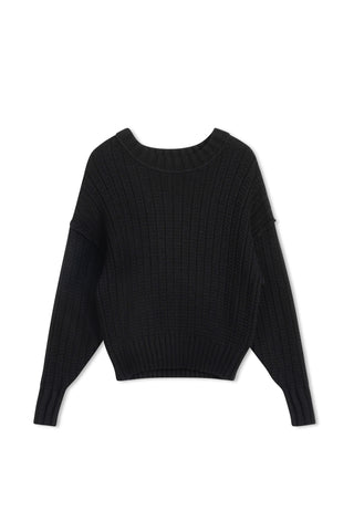 point chunky crew sweater