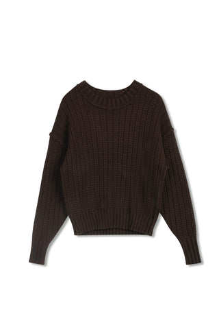point chunky crew sweater
