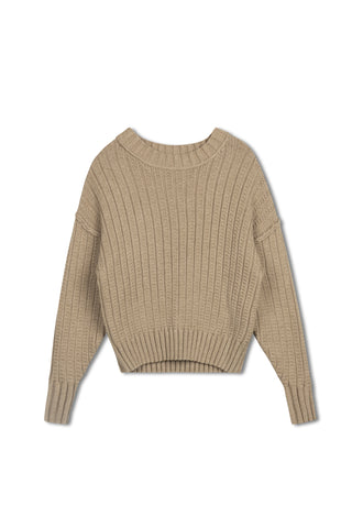 point chunky crew sweater