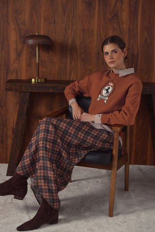 point jacquard crew sweater