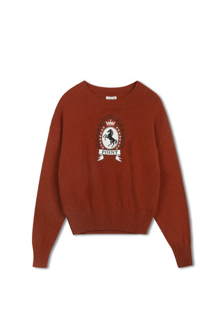 point jacquard crew sweater