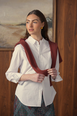 point button up blouse