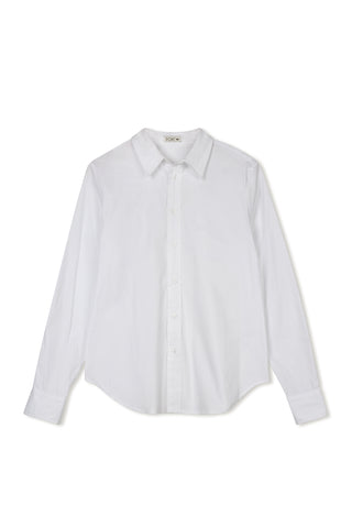 point button up blouse - WHITE