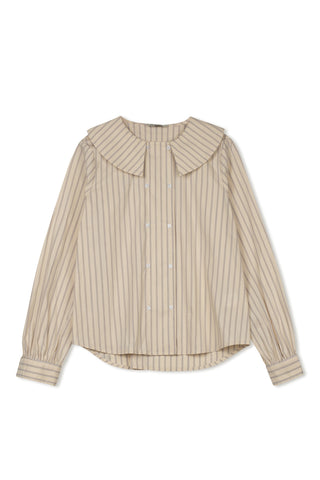 point double breasted button up - BLUE MULTI STRIPE