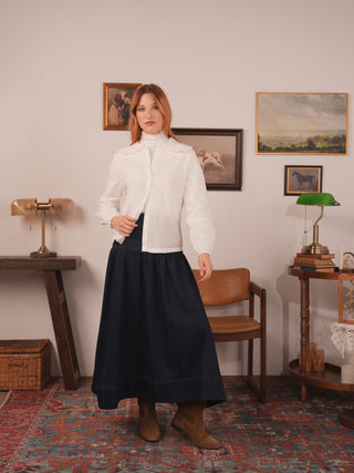 km ruffle neck blouse
