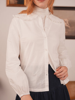 km ruffle neck blouse