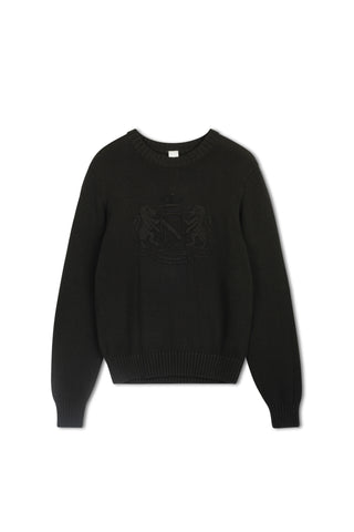 km crest embroidery sweater - Hunter Green