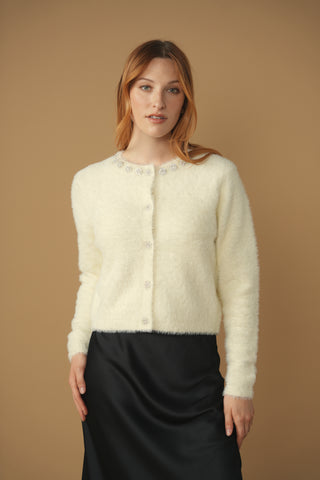 km embellished cardigan