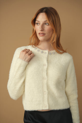 km embellished cardigan