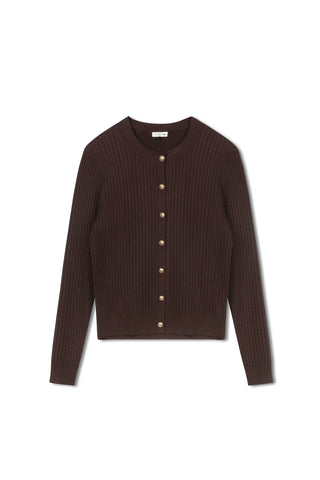 point twisted cable cardi - BLACK