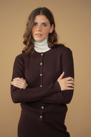 point twisted cable cardi