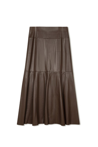 ceremony pu godet skirt - COFFEE BEAN
