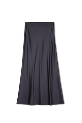 point satin a-line slip skirt - BERRY WINE
