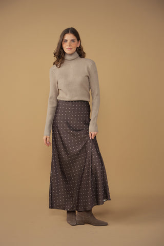 point satin a-line slip skirt