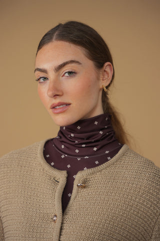 point boxy knit cardigan