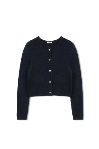 point boxy knit cardigan