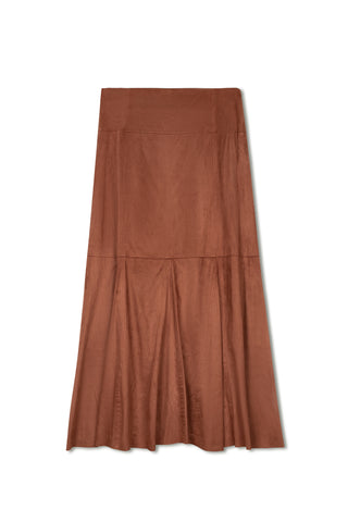 ceremony godet suede skirt