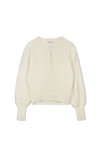 ceremony pearl embellished cardi - CREAM