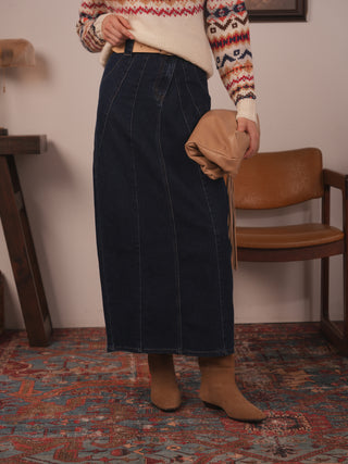 hd sculpted seam maxi skirt