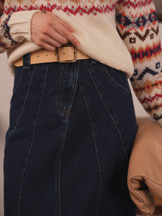 hd sculpted seam maxi skirt