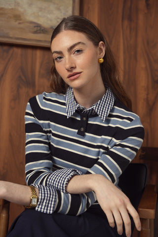 point striped henley