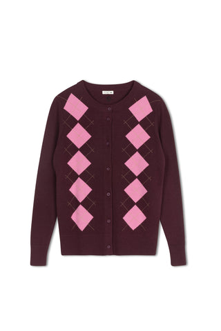 point argyle cardi - BERRY WINE ARGYLE
