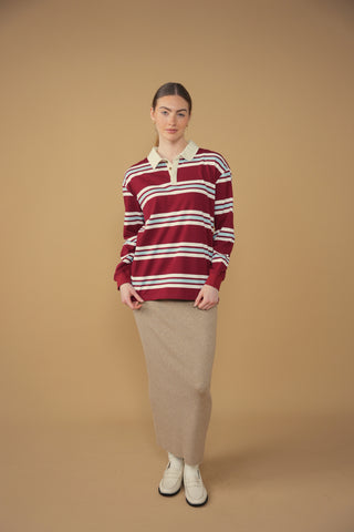 point striped rugby tee