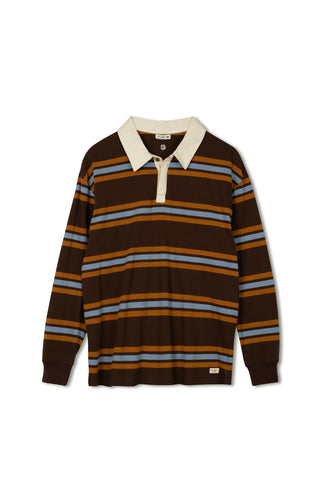 point striped rugby tee - CHOCOLATE MULTI STRIPE