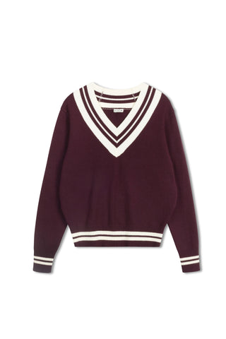 point preppy v-neck sweater