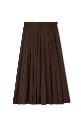 ceremony pleated skirt - COFFEE BEAN