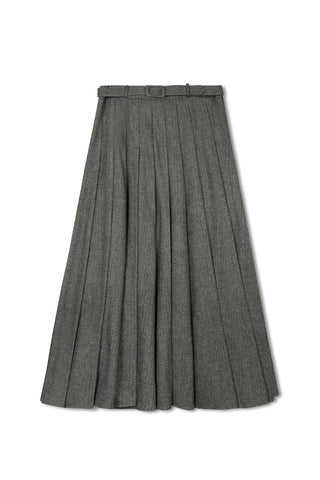 ceremony pleated herringbone skirt - HEMINGBONE