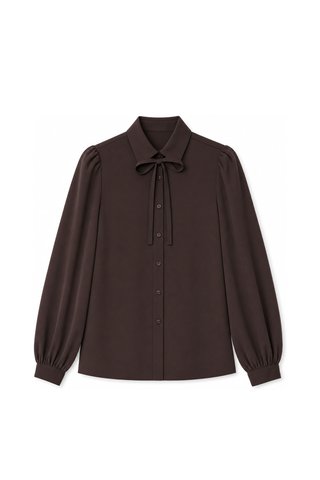 ceremony neck tie button down blouse