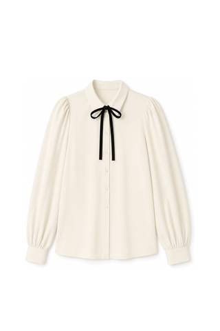 ceremony neck tie button down blouse
