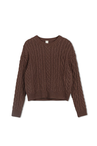 km mixed cable sweater