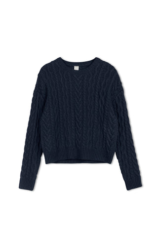 km mixed cable sweater