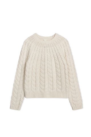 km mixed cable sweater