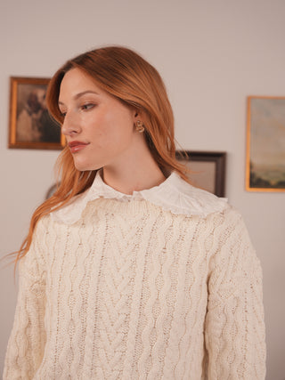 km mixed cable sweater