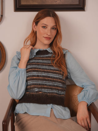 km soft stripe vest