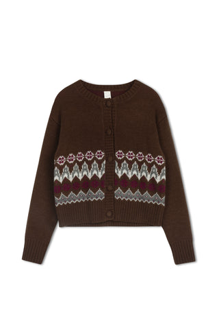 km melange fairaisle cardigan