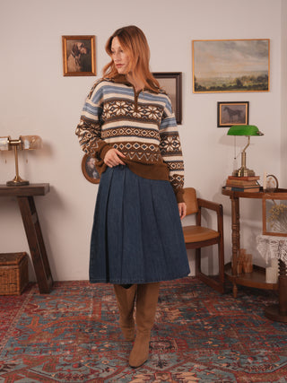 km fairaisle quarter zip sweater