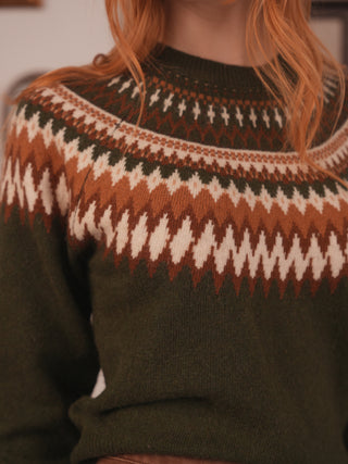 km fairaisle crew sweater