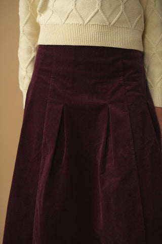 hd pleated corduroy skirt