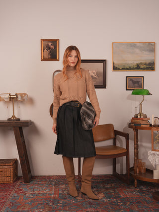 hd pleated midi skirt