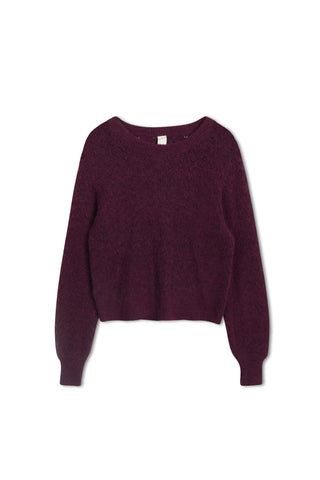 km cable pointelle sweater