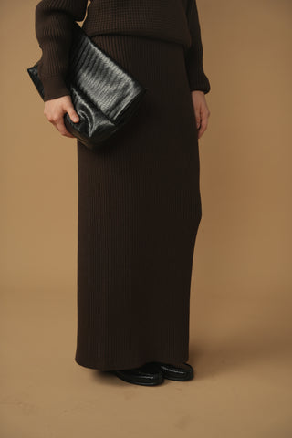km rib maxi skirt